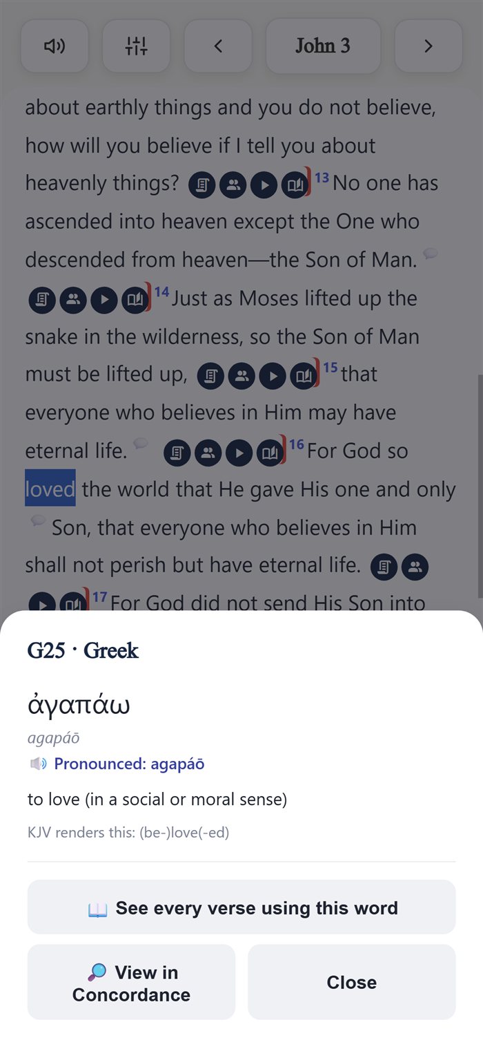 Greek word study for agapao with pronunciation and definition