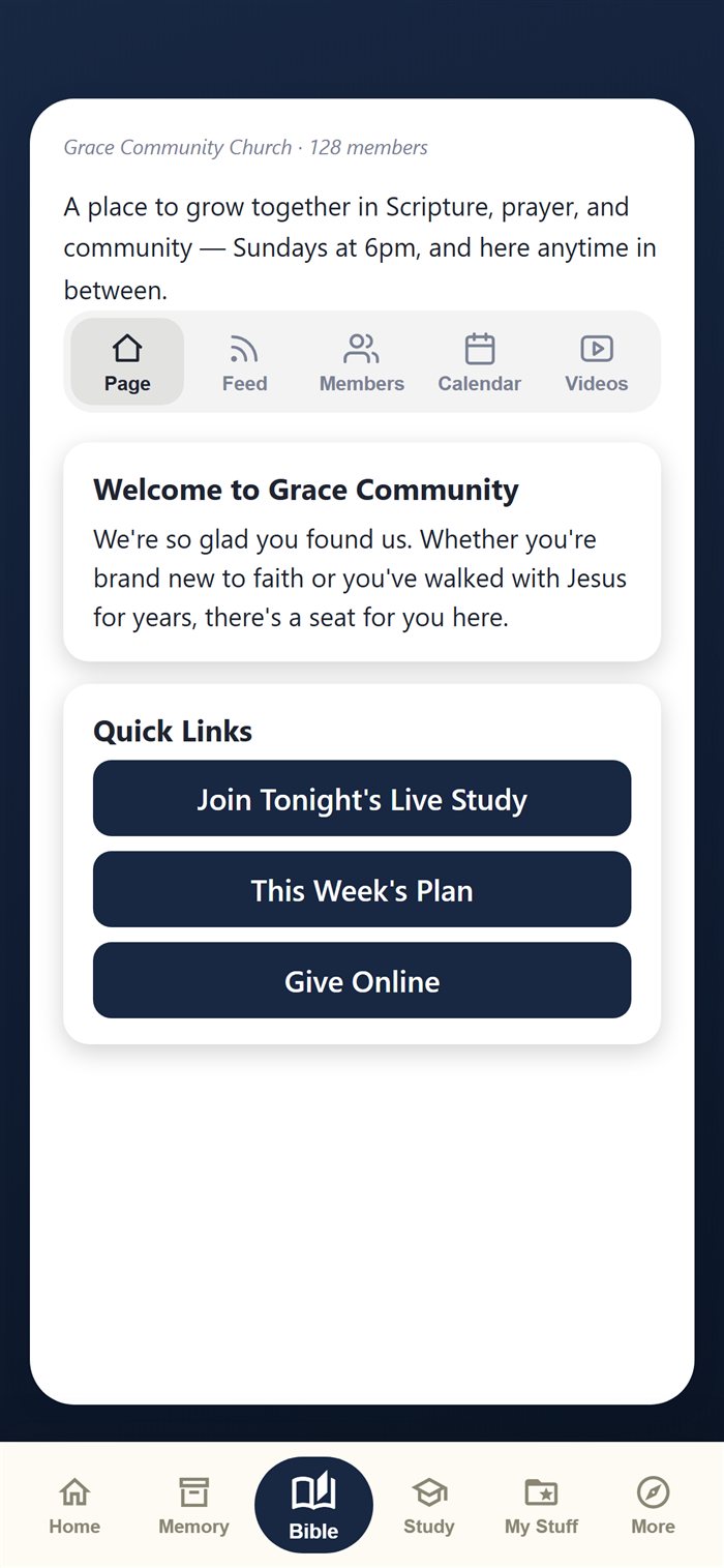 Memory Bible group page