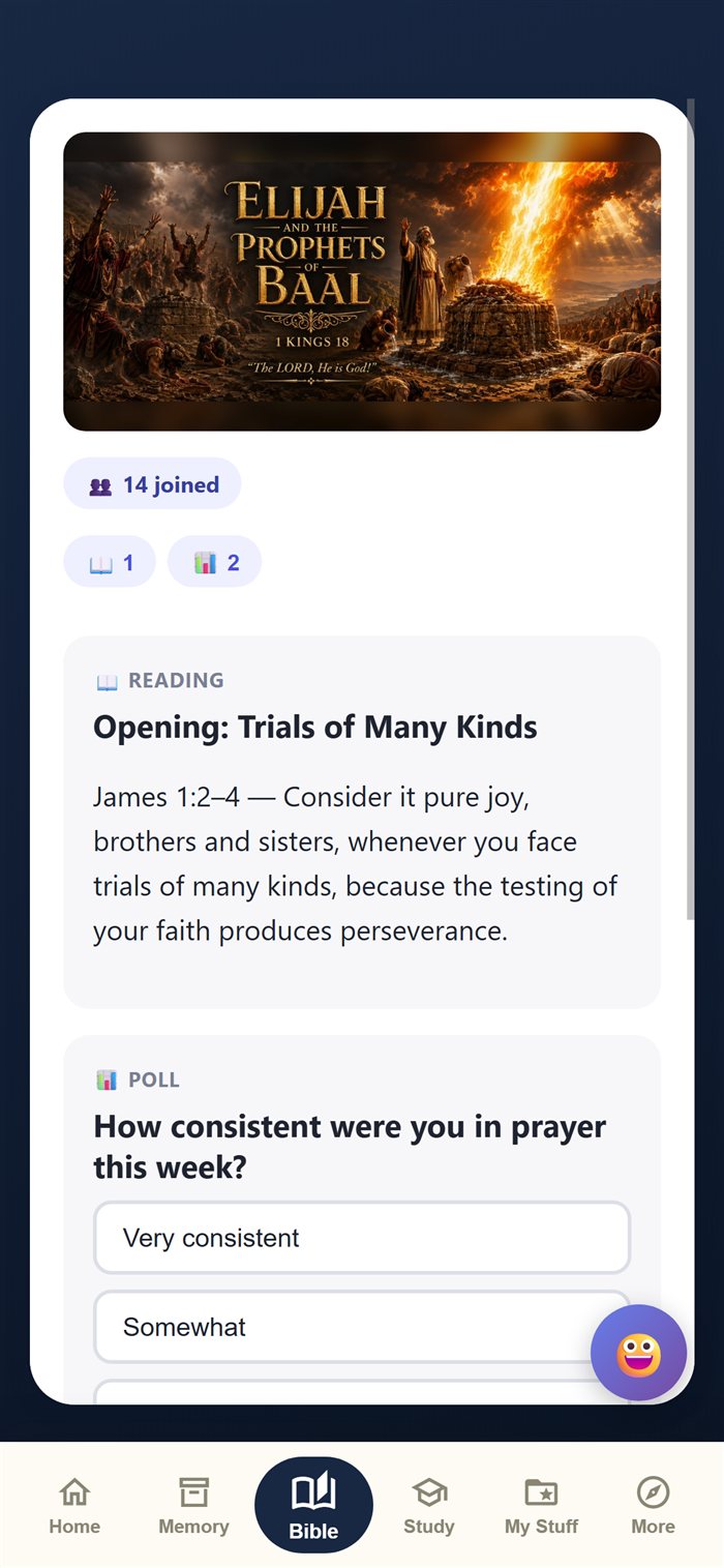 Memory Bible live plan session
